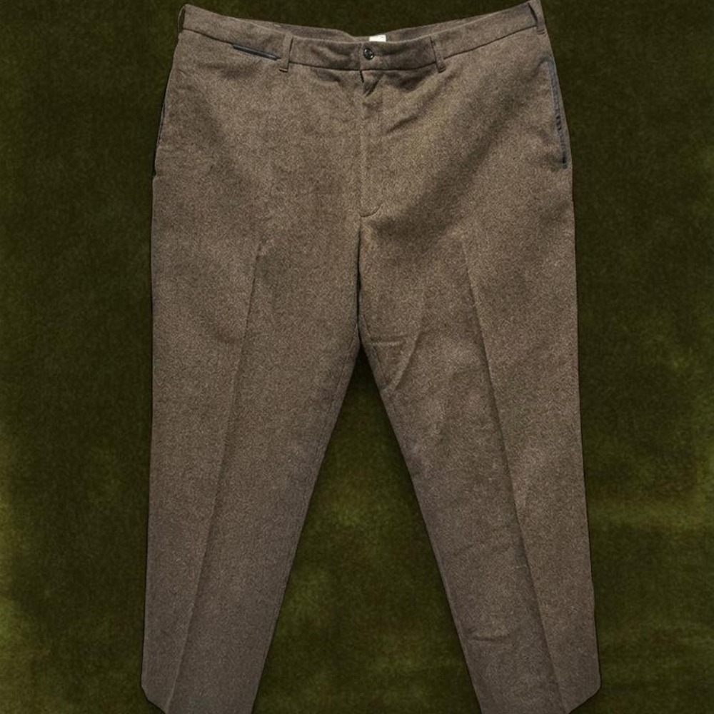 Vintage L.L. Bean Wool Cashmere Herringbone Trousers Size 44x32